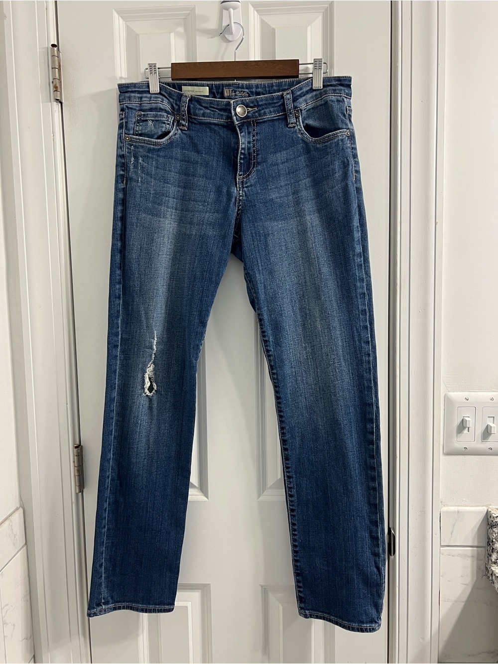 Kut Catherine Boyfriend Medium Blue Straight-Leg Jeans -SZ 10